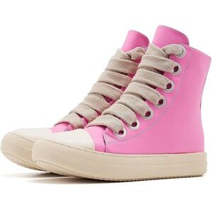 ***SOLD**Jumbo Laced High Top Sneakers, Pink